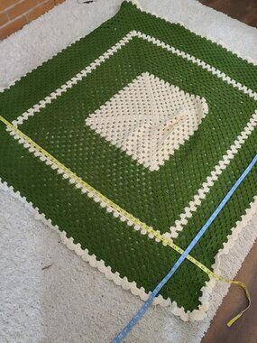 Olive Green Handmade Afghan 51" x 53"